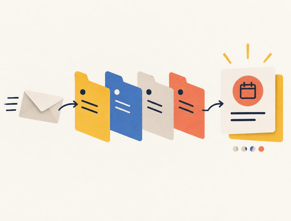 Un email automatiquement classé comme invitation à un entretien